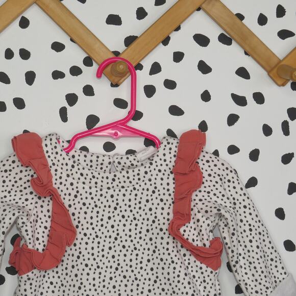 Starting Out Polka Dot Ruffle Detail Baby Long Sleeve Top - Picture 2 of 7